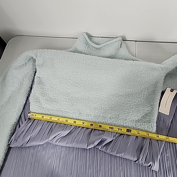 Anthropologie The Thea Long-Sleeve Eyelash Twofer Sweater Dress Size Medium Blue - Picture 8 of 11